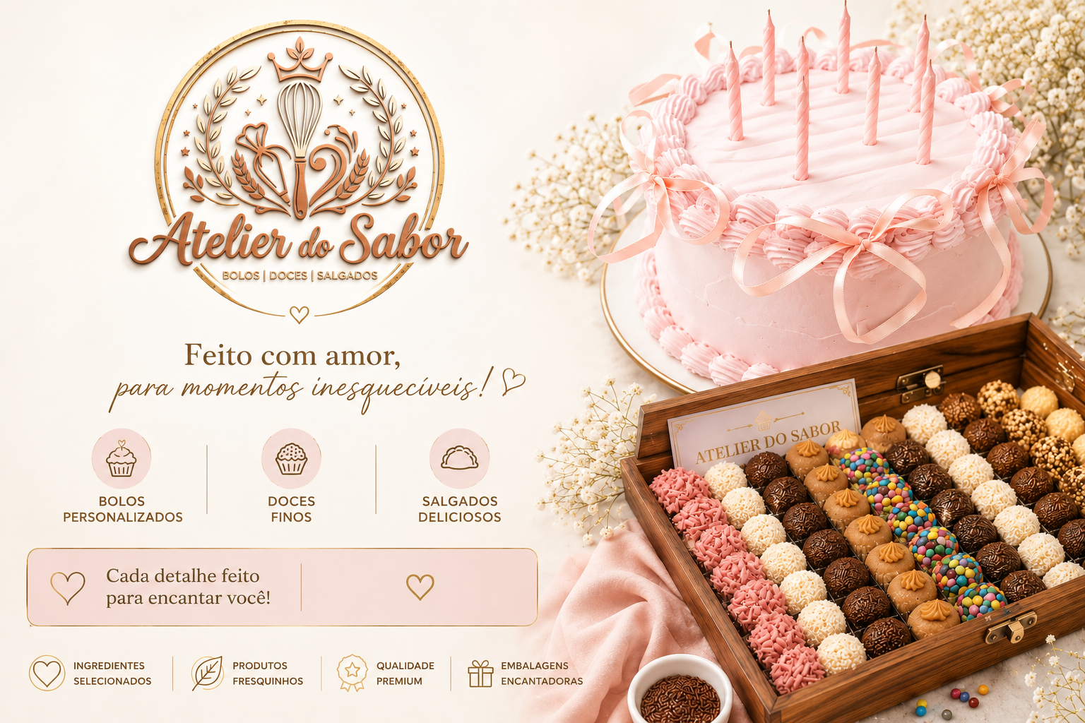 Bolo artesanal decorado